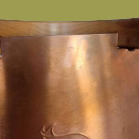 Vintage 1950s Revere Copper Large Curved Bread Tray with Arched Wood Handles - Picture 4 of 6